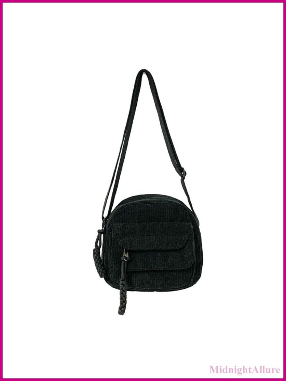 Corduroy Crossbody Bag Kawaii Shoulder Purse Adjustable Strap Small Wallet